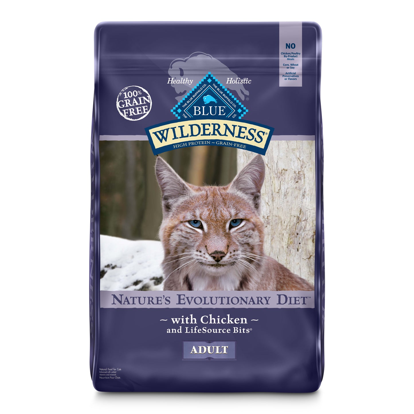 Blue Buffalo Wilderness High Protein Chicken Dry Cat Food for Adult Cats Grain-Free 6 lb. Bag
