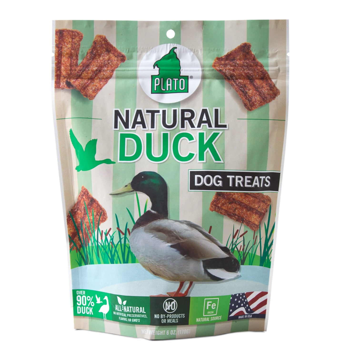Plato Original Real Strips Duck Recipe Dog Treats, 6 Oz.