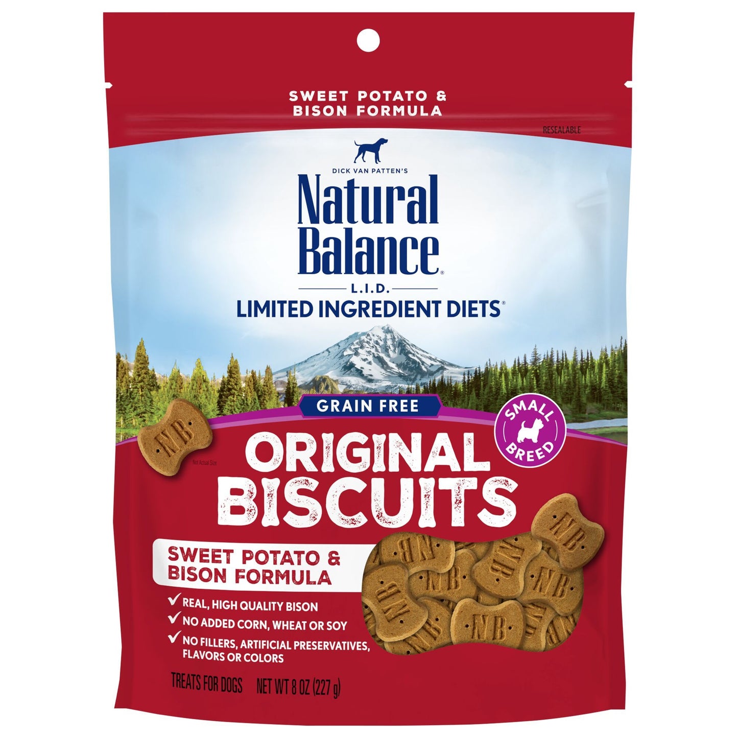 Natural Balance L.I.T. Limited Ingredient Treats Sweet Potato & Bison Formula Small Breed Dry Dog Treats 8-Ounce Bag