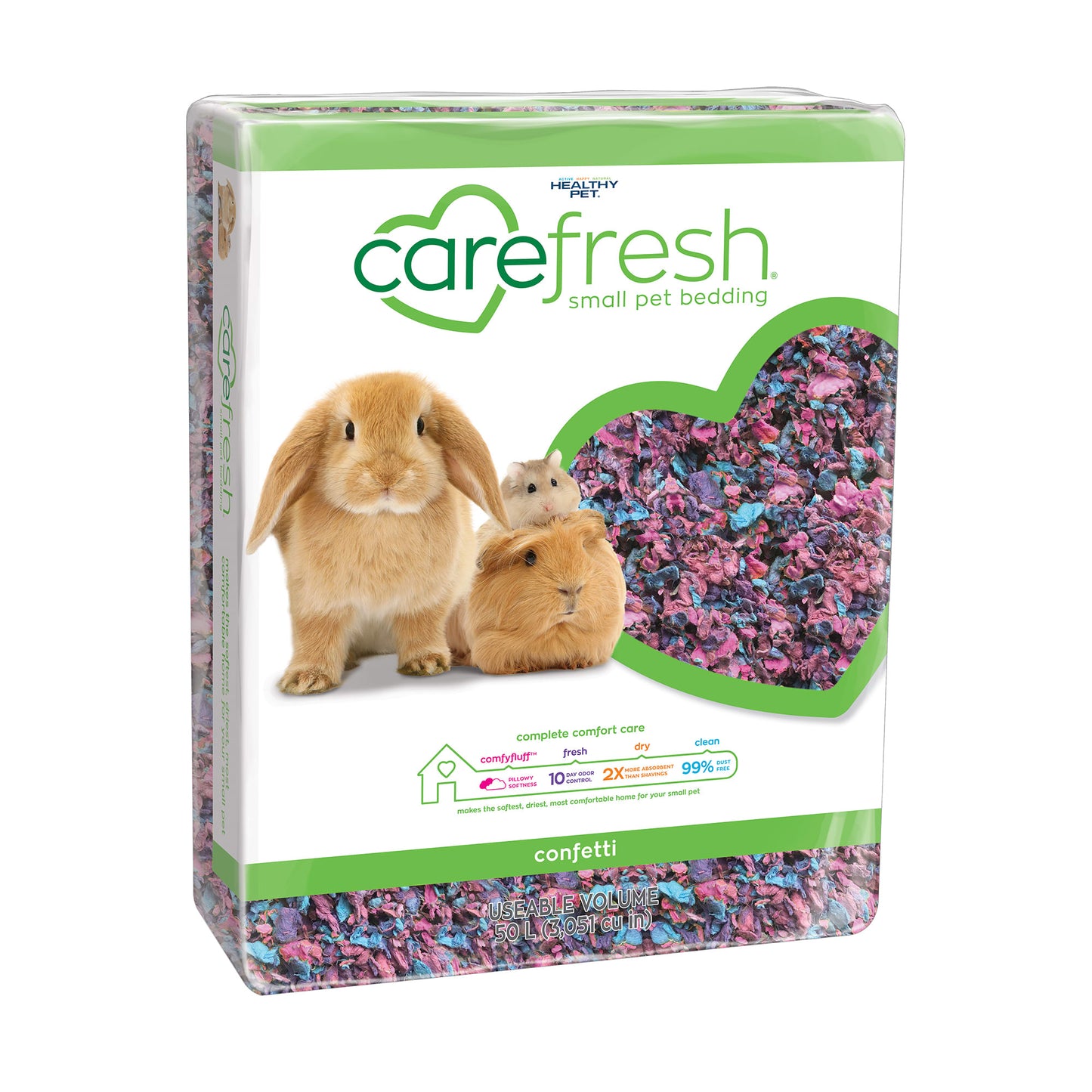 Carefresh Natural Soft Paper Fiber Small Pet Bedding Confetti 50L