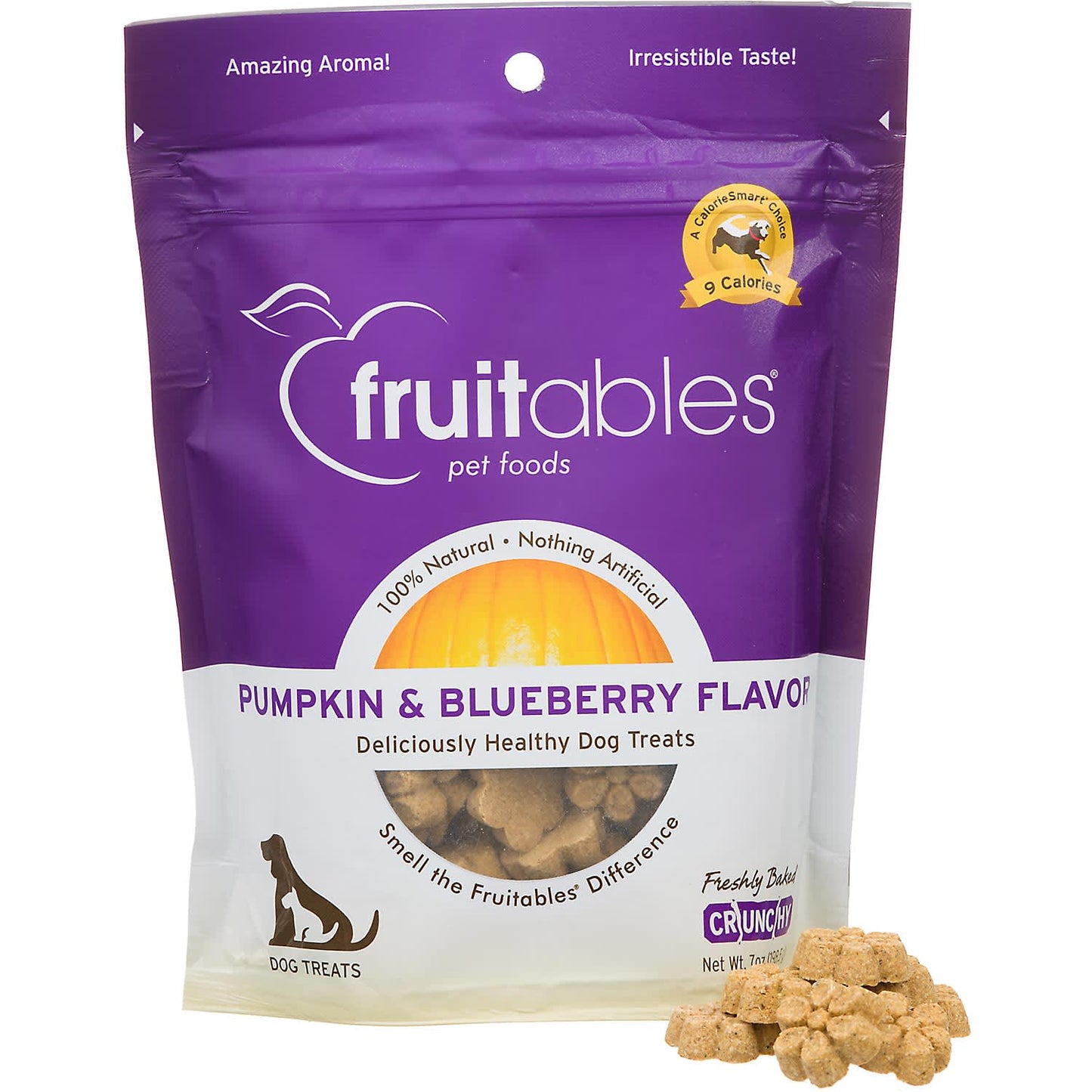 Fruitables Baked Dog Treats Pumpkin and Blueberry Flavor 7 Ounces