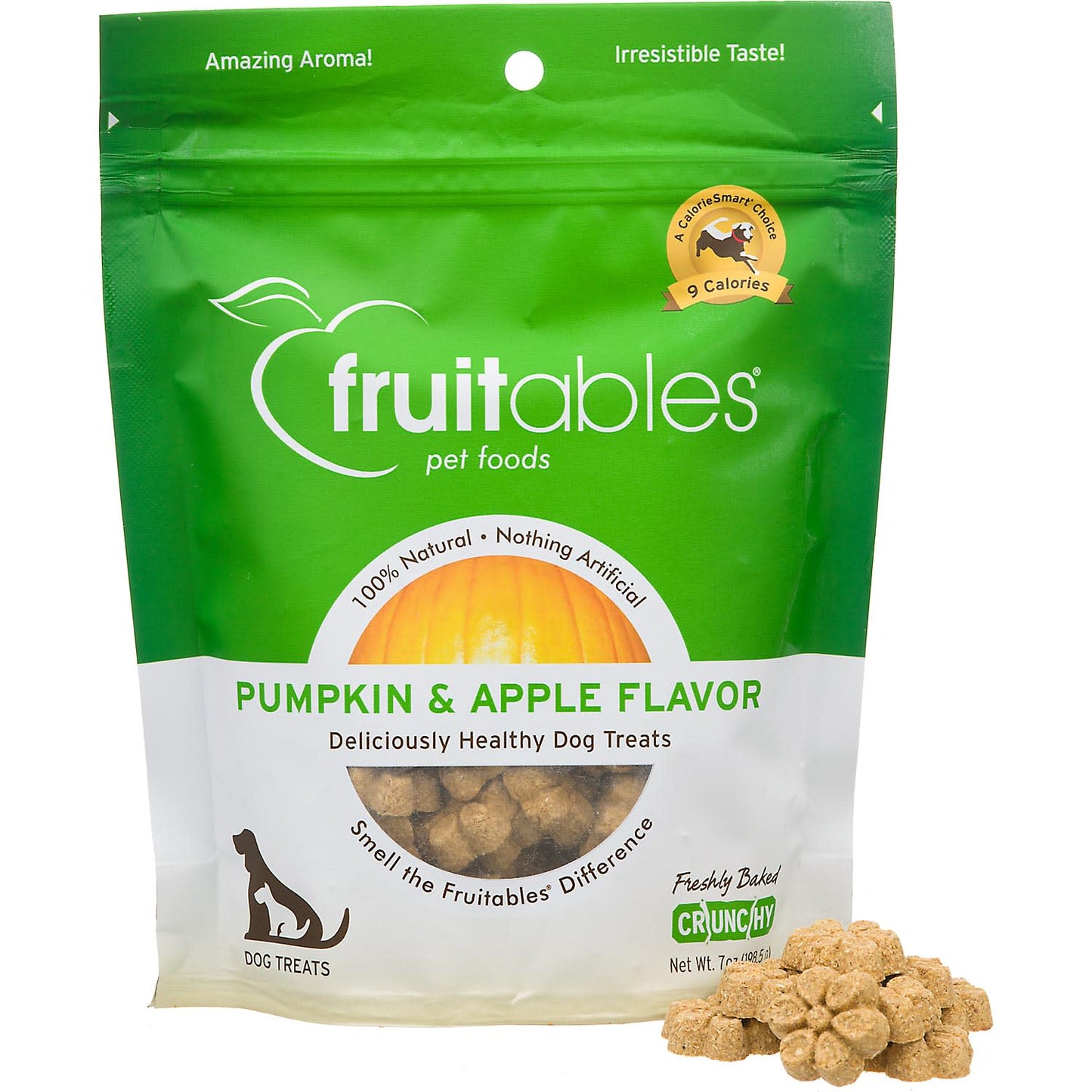Fruitables Baked Dog Treats Pumpkin Treats for Dogs Healthy Low Calorie Treats Corn and Soy Pumpkin and Apple 7 Ounces
