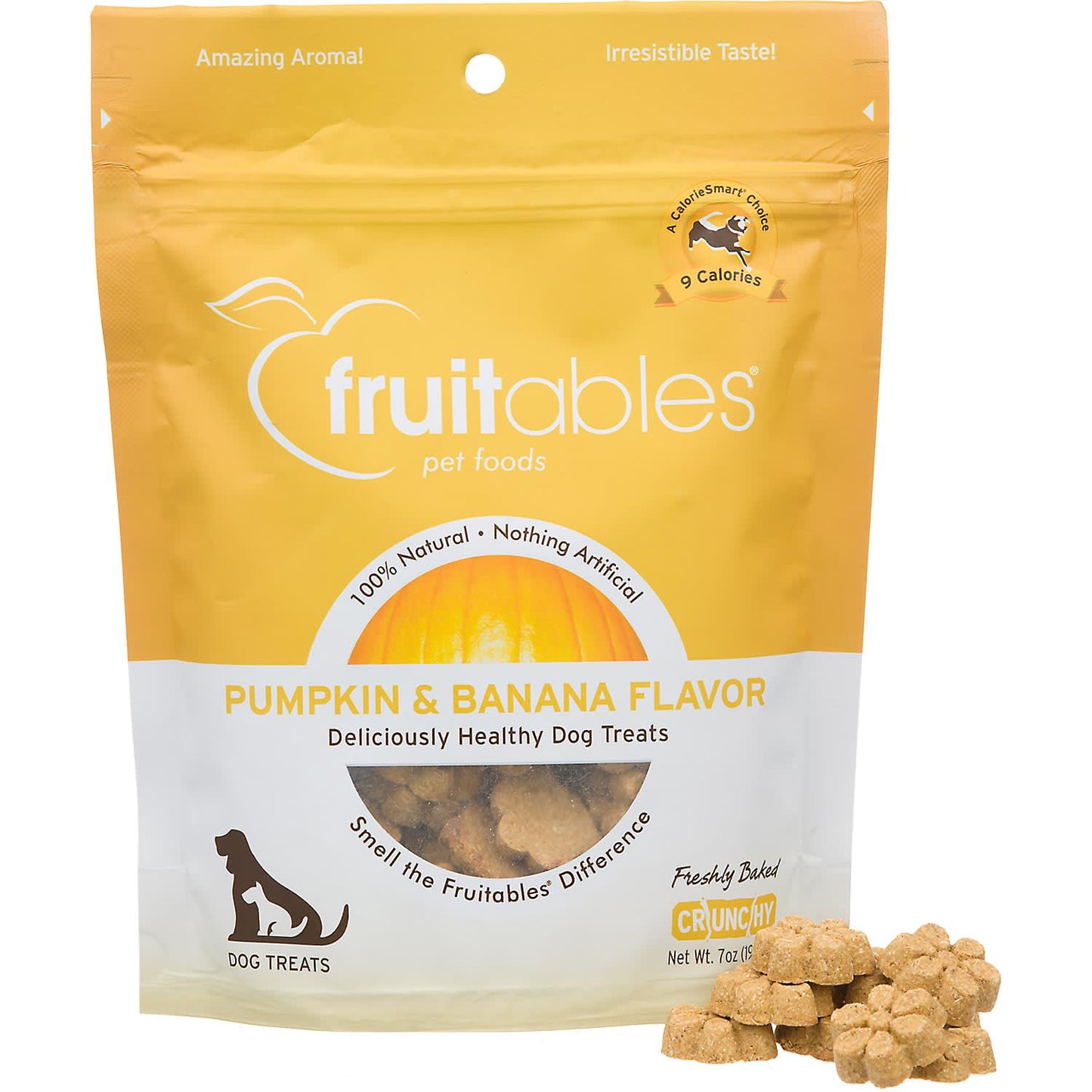 Fruitables Baked Low Calorie Dog Treats Pumpkin and Banana Flavor 7 Ounces