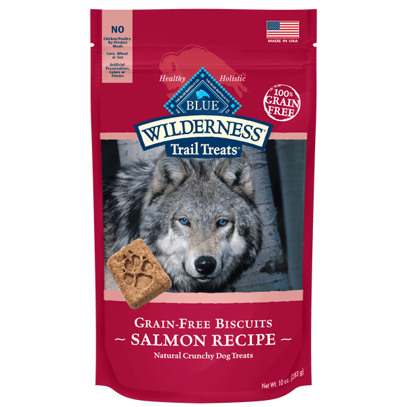 Blue Buffalo Wilderness 100% Grain-Free Biscuits Salmon Recipe Crunchy Dog Treats - 10oz