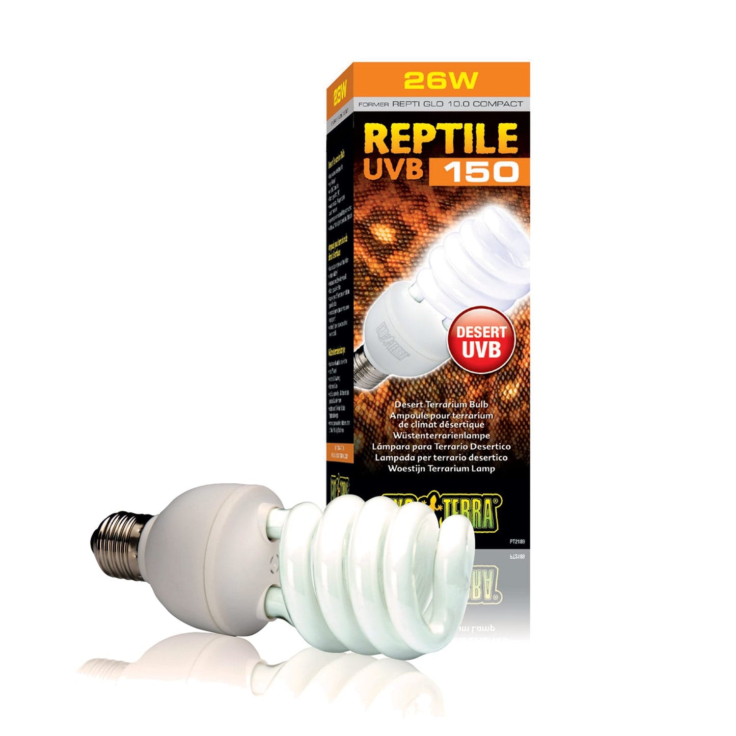 Exo Terra Repti-Glo 10.0 Compact Fluorescent Desert Terrarium Lamp 26-Watt