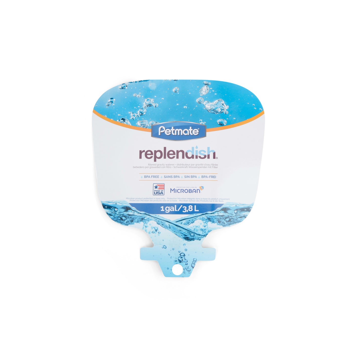 Petmate Pearl Replendish Pet Waterer With Microband Peacock Blue 1 Gallon