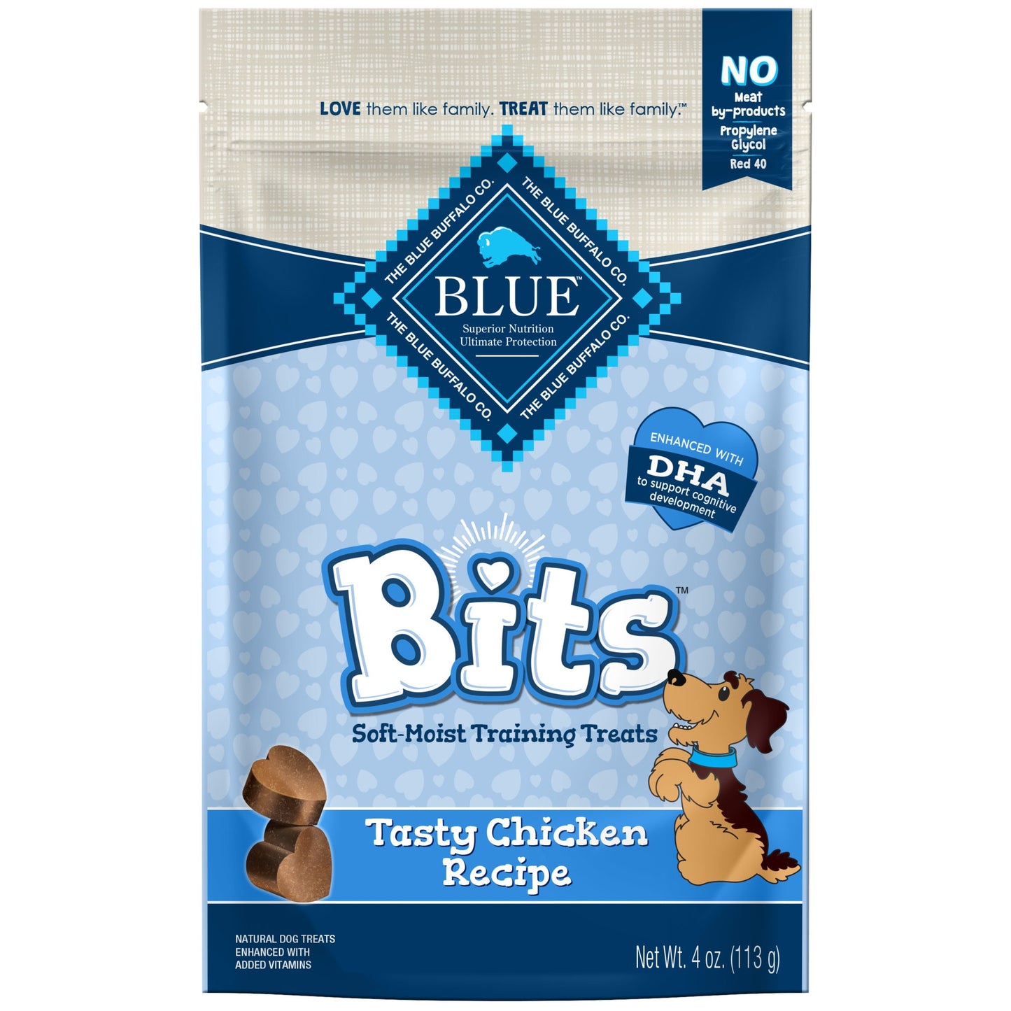 Blue Buffalo BLUE Bits Training Treats Chicken Flavor Soft Treats for Dogs Whole Grain 4 oz. Bag