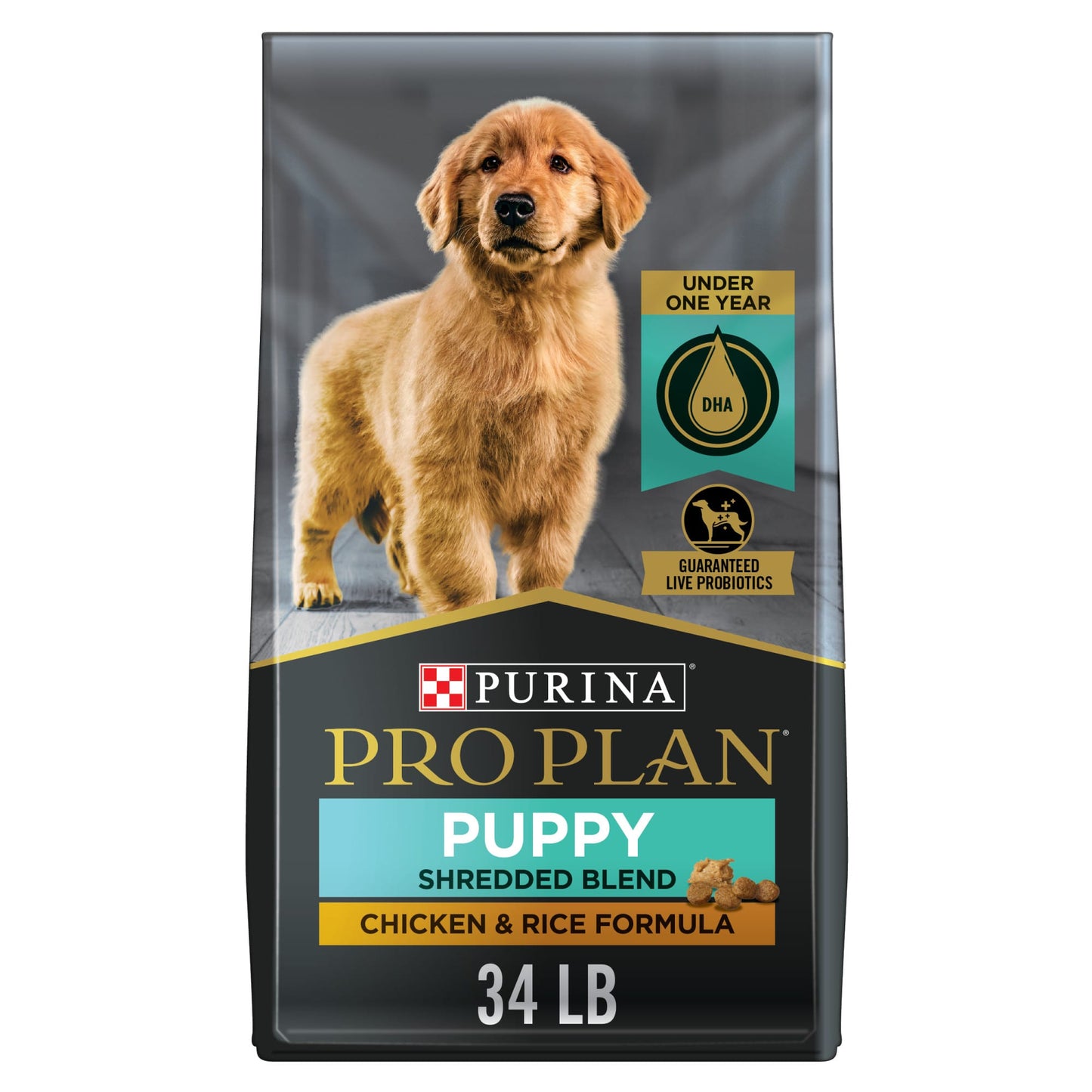 Purina Pro Plan High Protein Puppy Food Shredded Blend Chicken & Rice Formula 34 lb. Bag