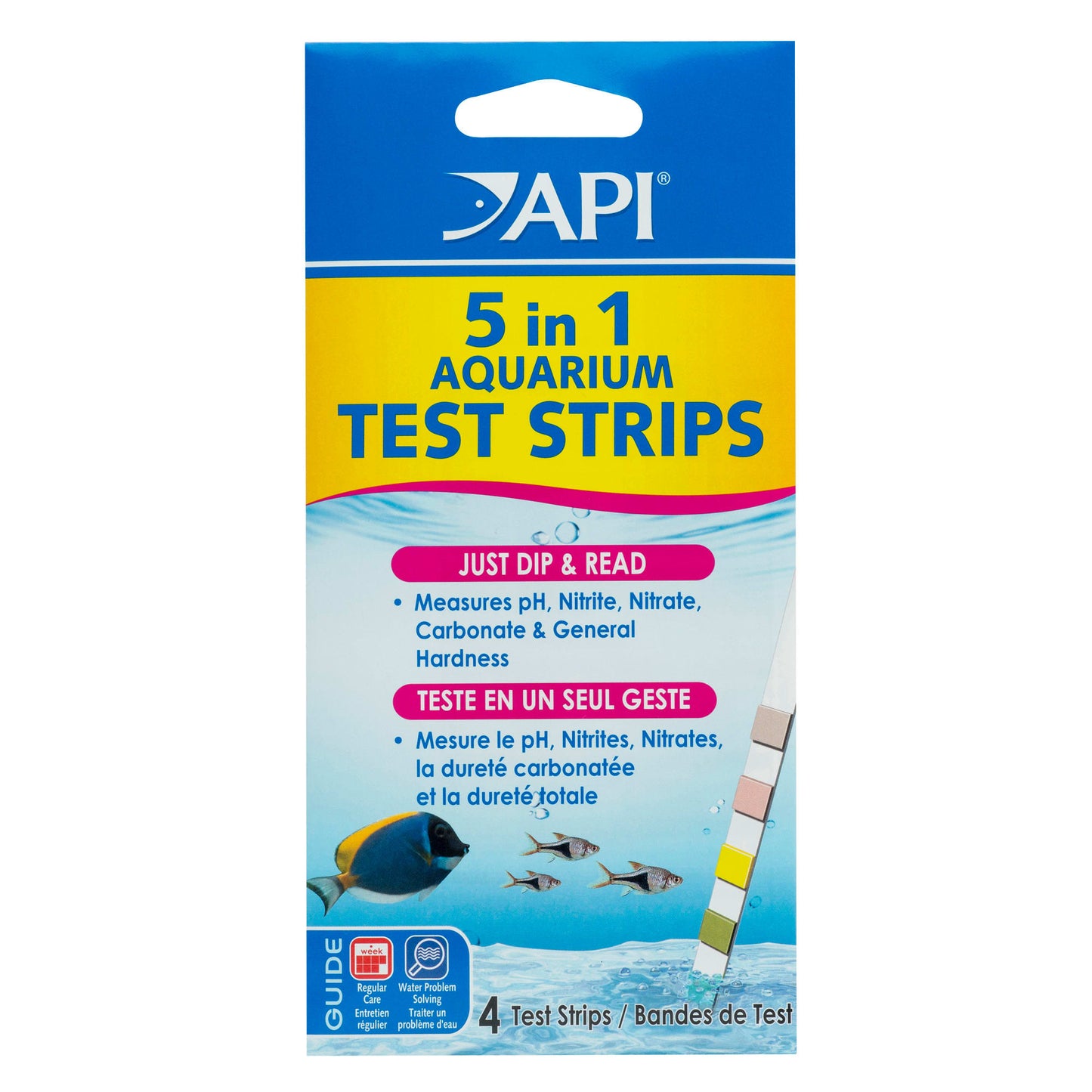 API 5-In-1 Test Strips Freshwater And Saltwater Aquarium Test Strips 4-Count