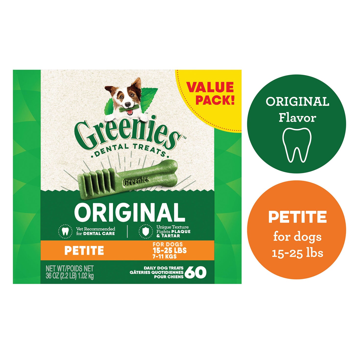 GREENIES Original Petite Natural Dental Dog Treats 36 oz. Pack