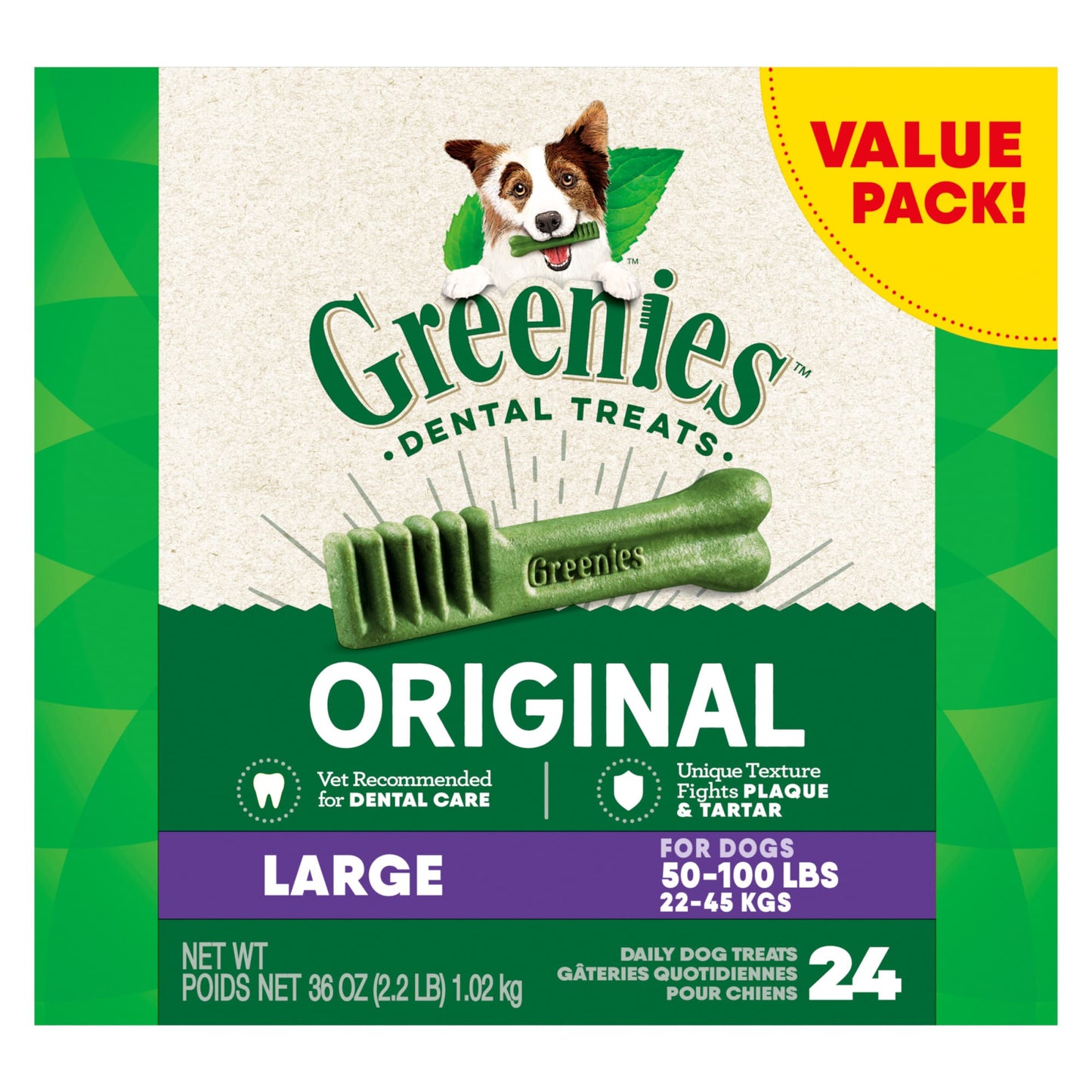 GREENIES Original Large Natural Dental Dog Treats 36 oz. Pack