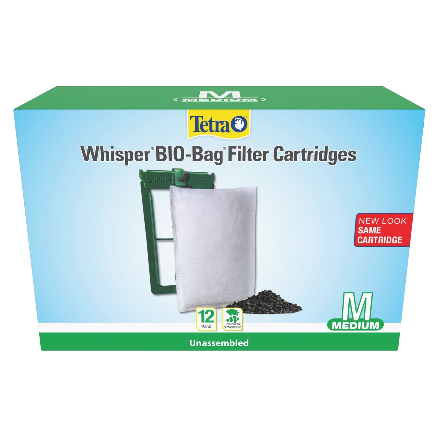 Tetra Whisper Bio-Bag Disposable Filter Cartridges for Aquariums 12 Count Medium Unassembled