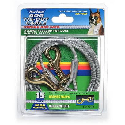 Four Paws Heavy Weight Tie Out Cable Silver 10 Feet