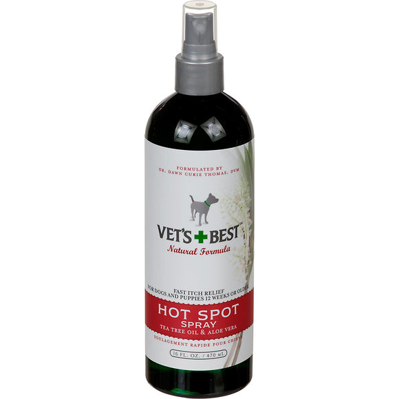 Vet?s Best Dog Hot Spot Itch Relief Spray | Soothes Dog Dry Skin  Itchy Skin  and Hot Spots | Vet Formulated for Fast  No-sting Relief | 8 Ounces