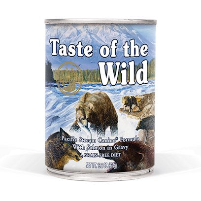 Taste of the Wild Pacific Stream Grain-Free Wet Canned Dog Food with Smoked Salmon 13.2oz, Case of 12