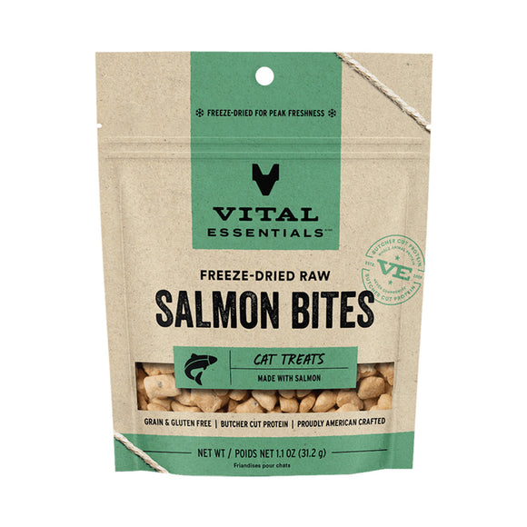 Vital Essentials Salmon Bites Freeze-Dried Raw Cat Treats 1.1 oz