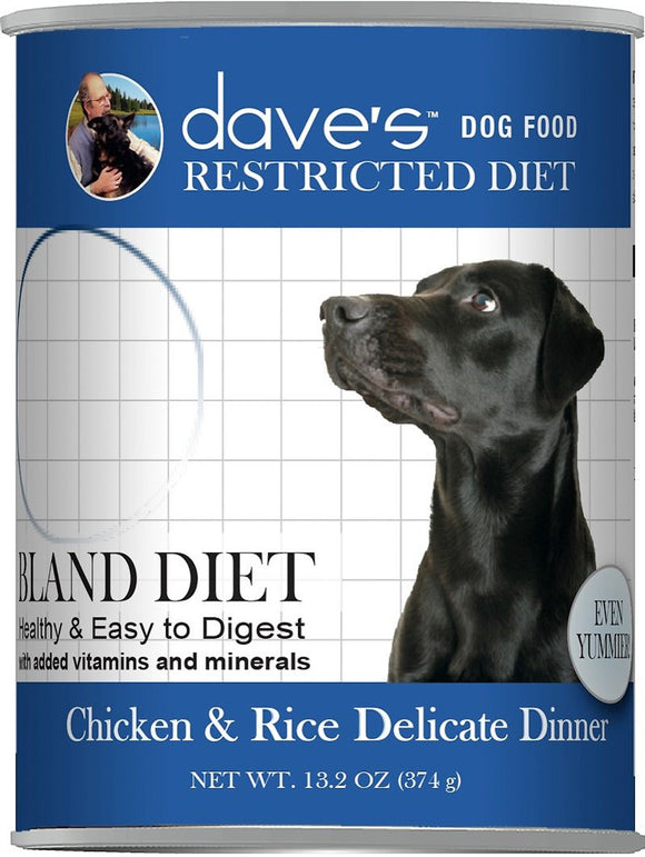 Dave’s Restricted Diet Bland Chicken and Rice Delicate Dinner Canned Dog Food 13.2 oz