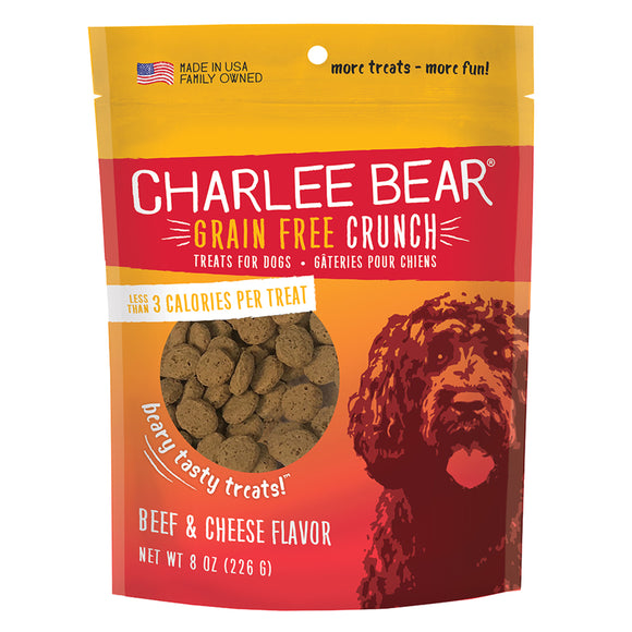 Charlee Bear Grain Free Beef and Cheese Crunch Dog Treats 8oz