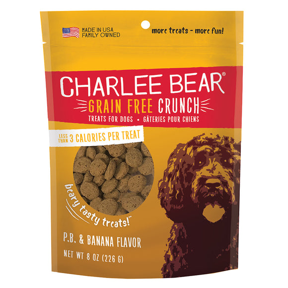 Charlee Bear Grain Free Peanut Butter Banana Crunch Dog Treats 8oz