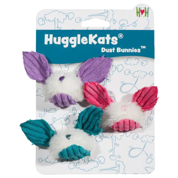 HuggleKats Dust Bunnies Catnip Cat Toys, 3-Pack