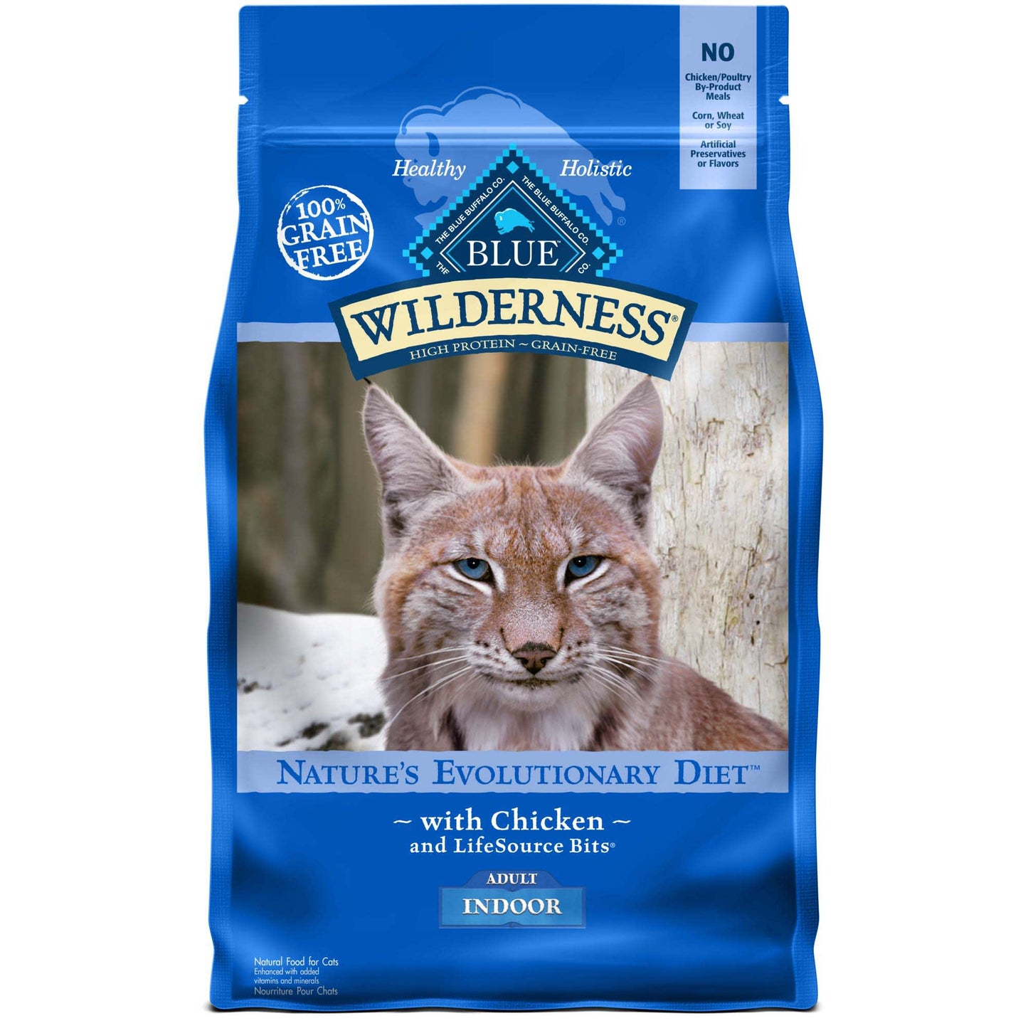 Blue Buffalo Wilderness High Protein Indoor Chicken Dry Cat Food for Adult Cats Grain-Free 5 lb. Bag