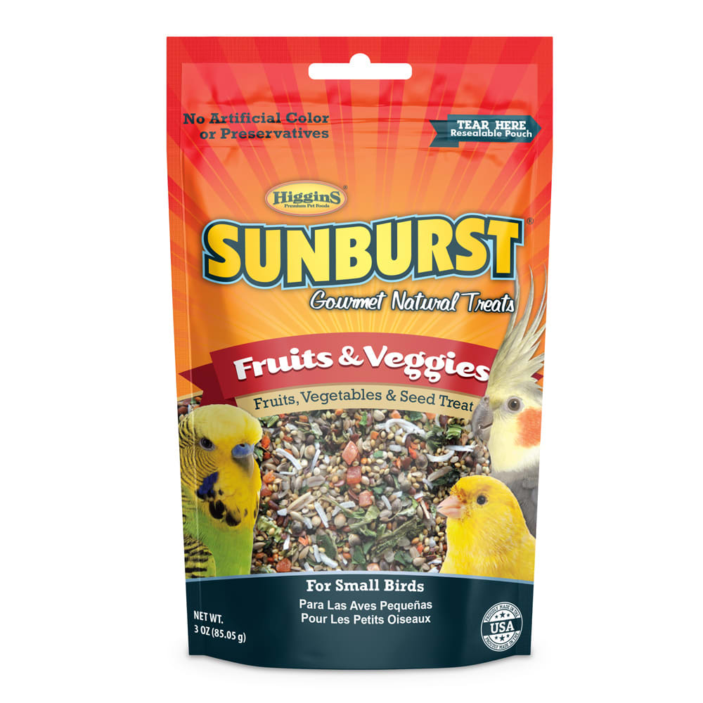 Higgin 466017 3 oz Sunburst Fruits & Veggies Gourmet Treats for Small Birds