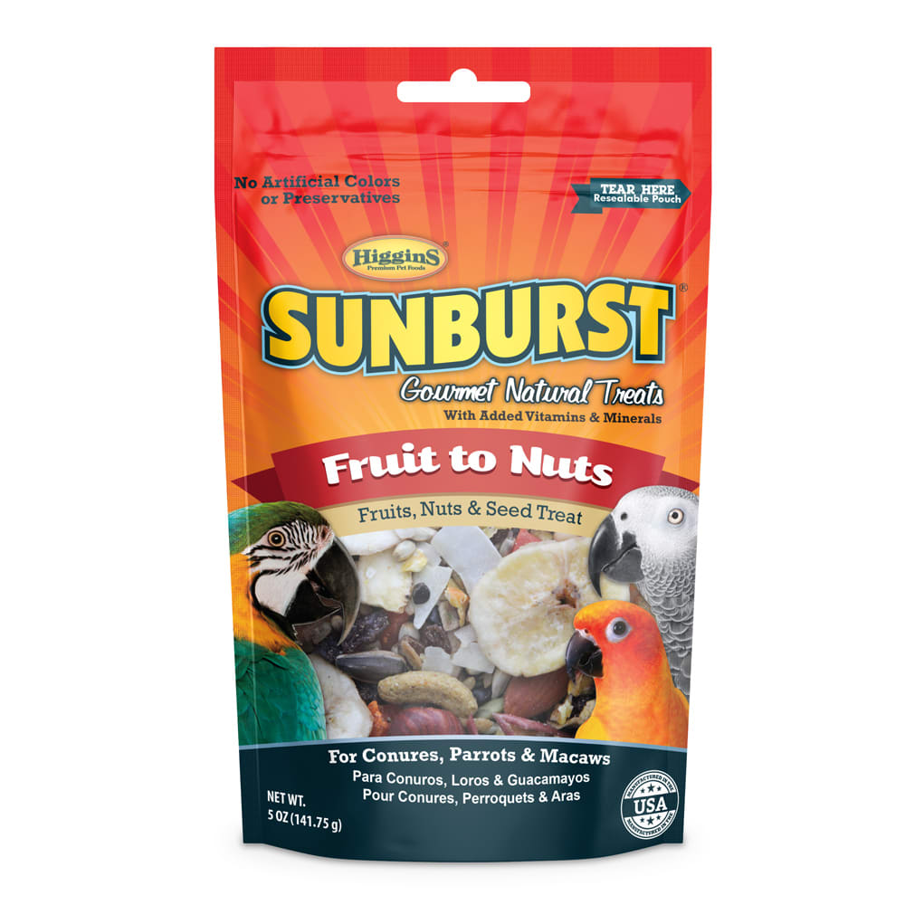 Higgins Sunburst Fruits To Nuts Gourmet Treats For Conures Parrots & Macaws