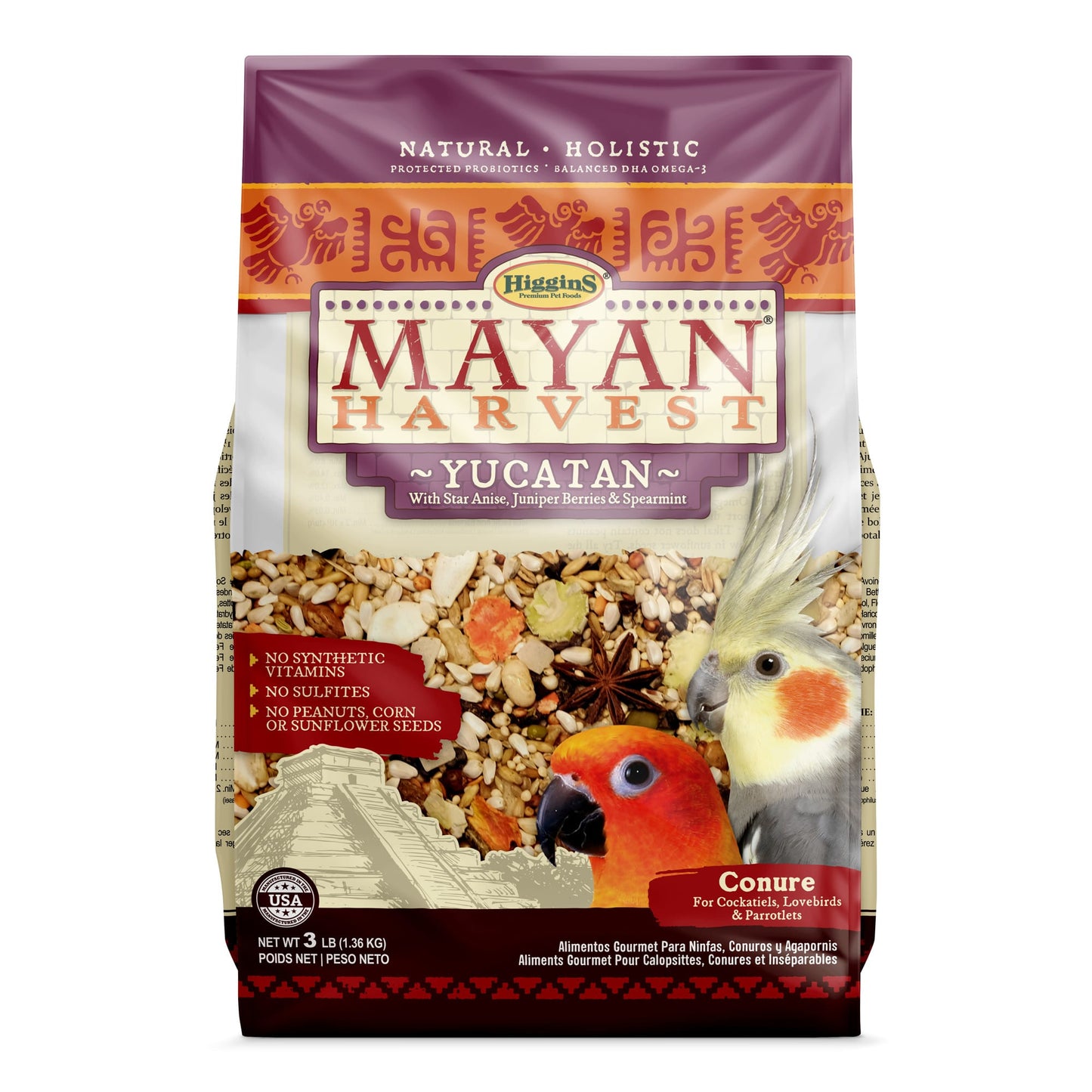 Higgins Mayan Harevest Yucatan Blend Hookbill Bird Food 3 Lb