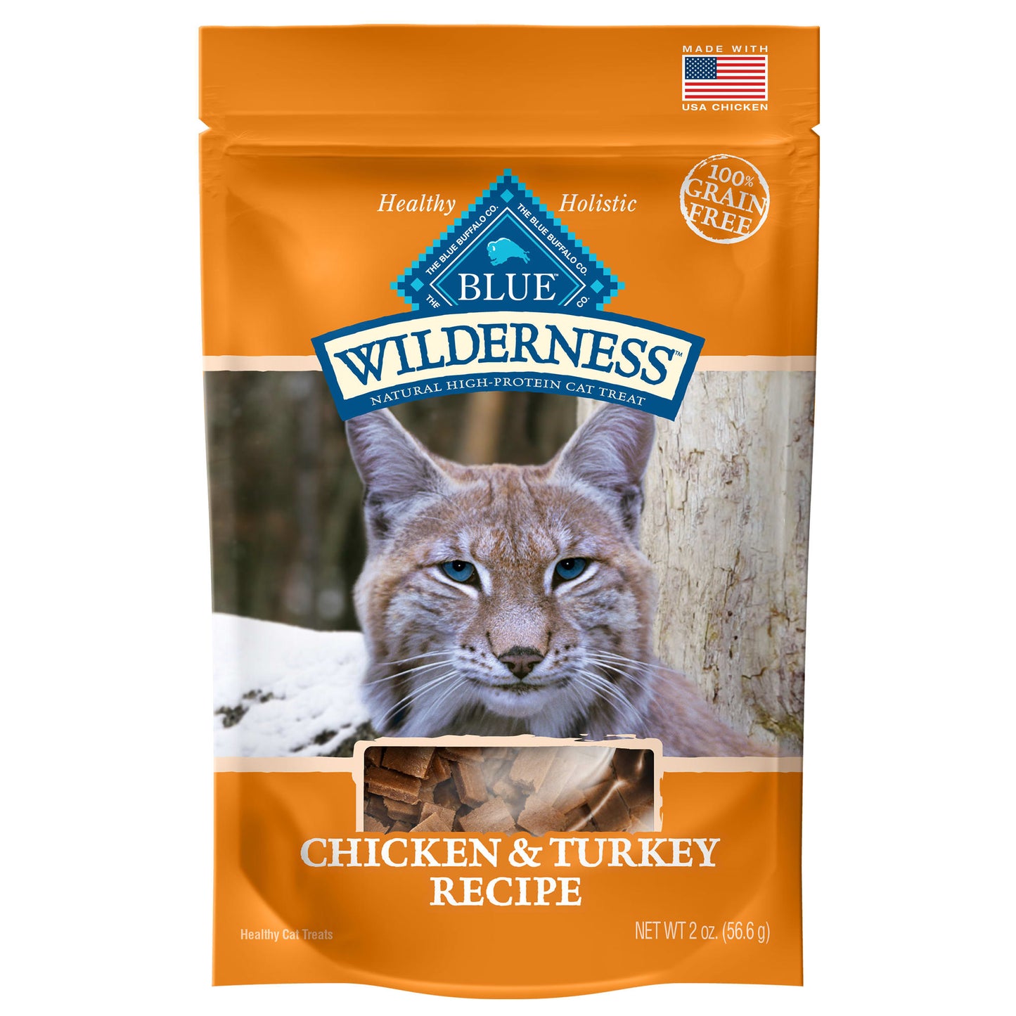Blue Buffalo Wilderness Grain Free Chicken & Turkey Recipe Crunchy Cat Treats - 2oz