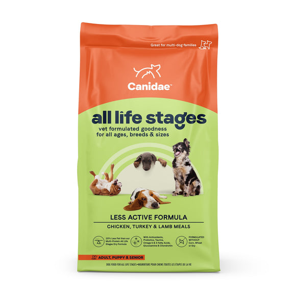Canidae Platinum All Life Stages Multi-Protein Less Active & Senior Dry Dog Food, 27lb