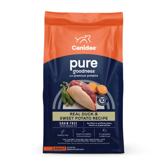 Canidae Pet Foods Pure Sky CD01593 Grain-Free Fresh Duck Formula Adult Natural Dog Food, 4 lb, Bag