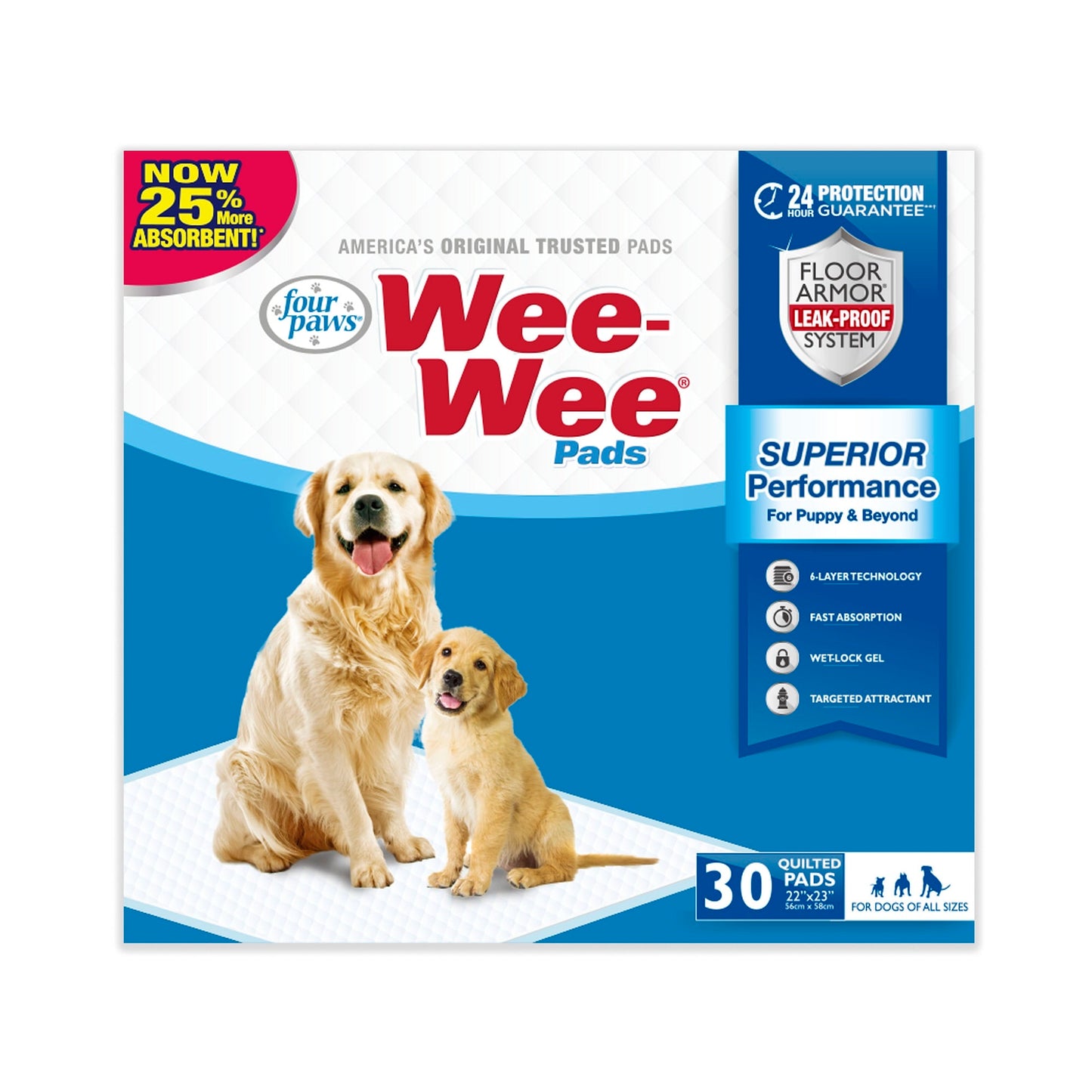 Four Paws Wee-Wee Dog Training Pads 22 in x 23 in 30 Count