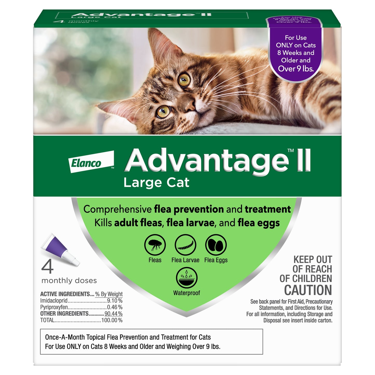 Advantage II Flea Prevention for Large Cats 4 Monthly Treatments