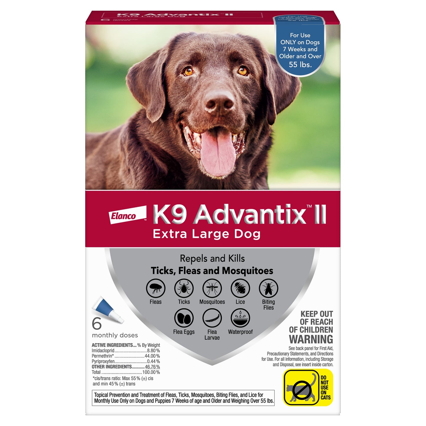 K9 Advantix II Flea and Tick Treatment for Extra Large Dogs 6-Pack