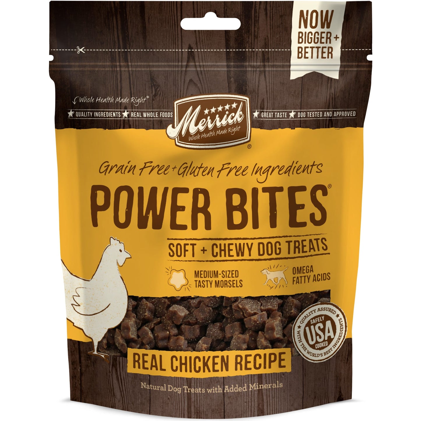 Merrick Power Bites Grain-Free Real Chicken Recipe Chews Dog Treat, 6 oz