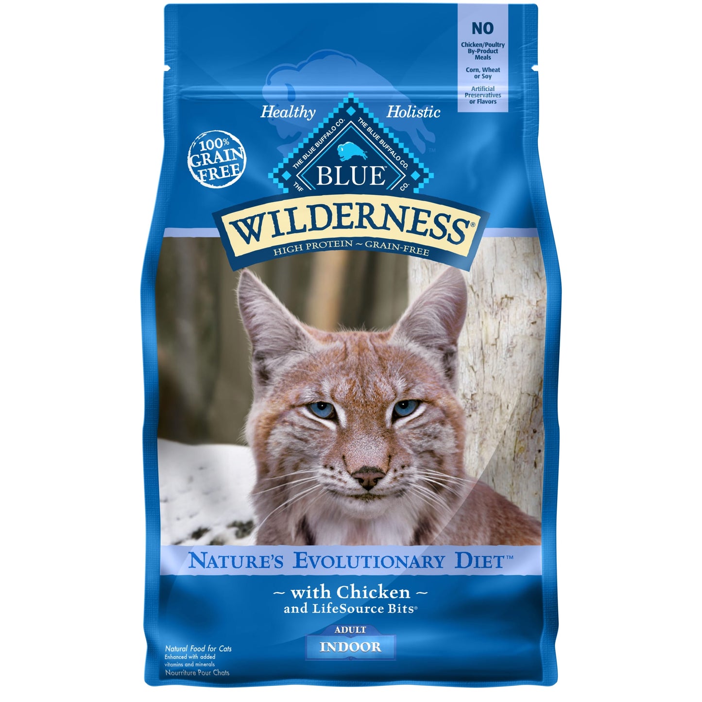 Blue Buffalo Wilderness High Protein Indoor Chicken Dry Cat Food for Adult Cats Grain-Free 2 lb. Bag