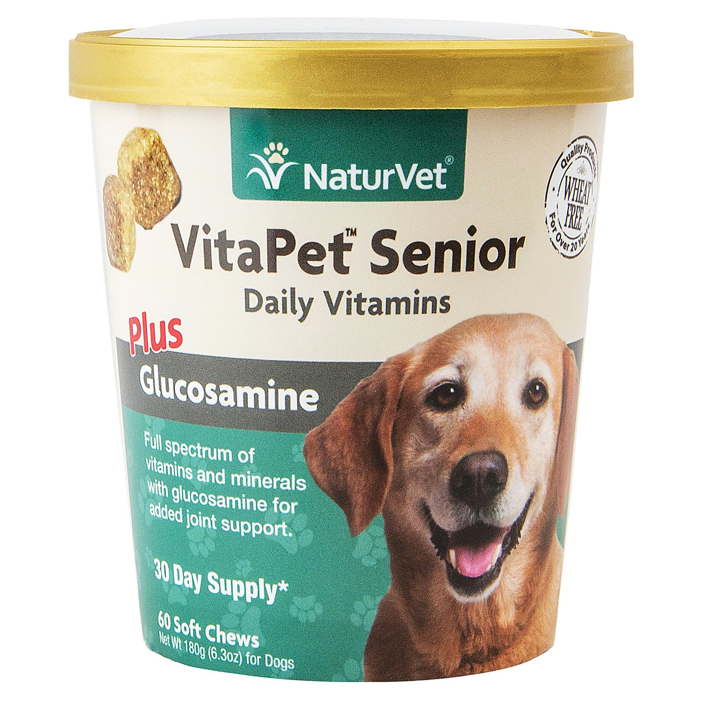 NaturVet Daily Senior + Glucosamine Vitamin for Dogs 60 Soft Chews