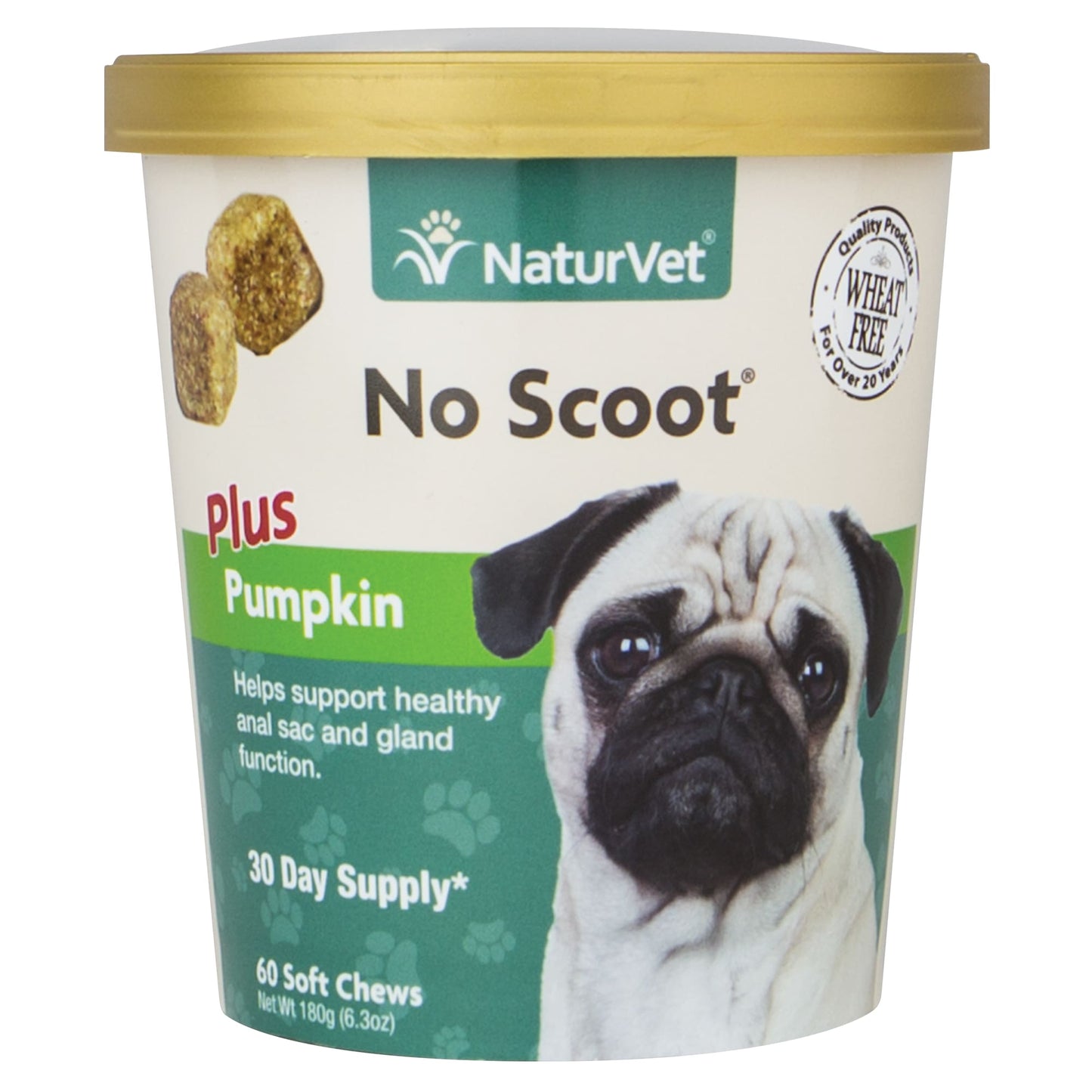 NaturVet No Scoot Digestive Supplement for Dogs 60 Soft Chews