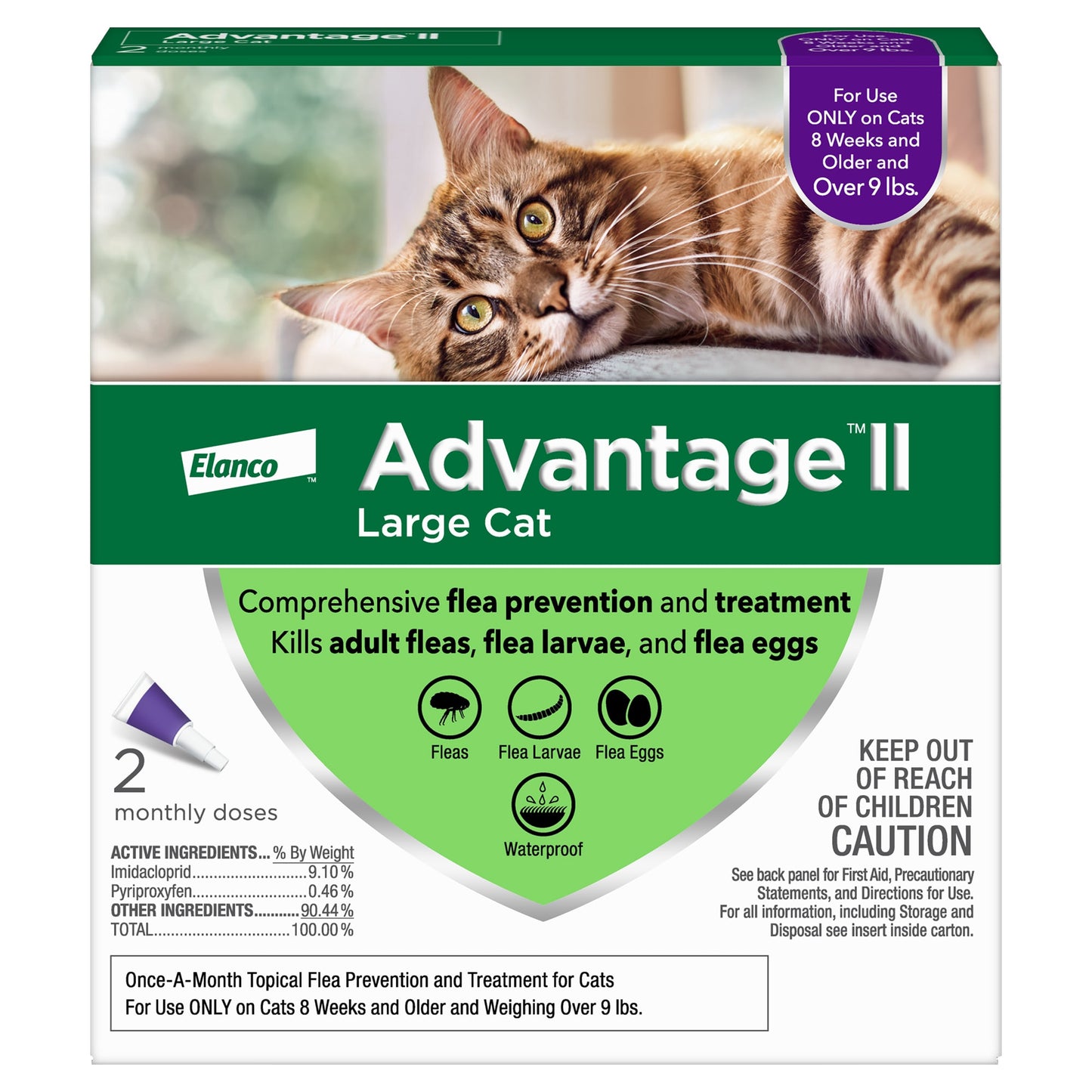 Advantage II Flea Prevention for Large Cats 2 Monthly Treatments