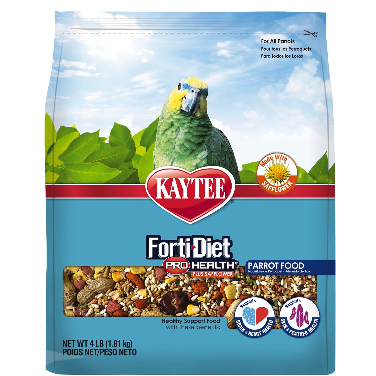 Kaytee Forti-Diet Pro Health Parrot with Safflower 4LB