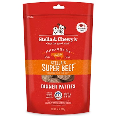 Stella & Chewy s Super Beef Dinner Patties Grain-Free Freeze-Dried Raw Dry Dog Food 15 oz.