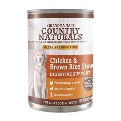 Grandma Mae's Country Naturals Digestive Support Wet Dog Food Chicken & Brown Rice Stew 13oz