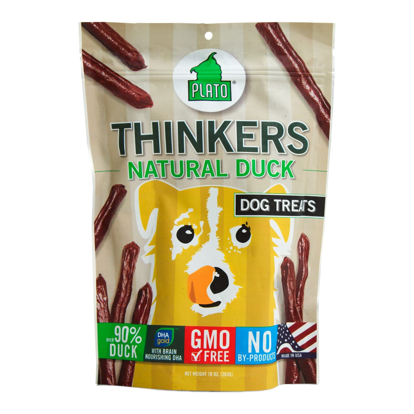 Plato Pet Treats Thinkers Duck Dog Treats, 10 Ounce