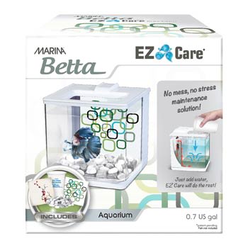 Marina Betta EZ Care 0.5 Gallon Aquarium Starter Kit  White