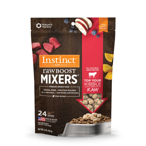 Instinct Freeze Dried Raw Boost Mixers Grain-Free All Natural Beef Recipe Dog Food Topper by Nature s Variety  6 oz. Bag