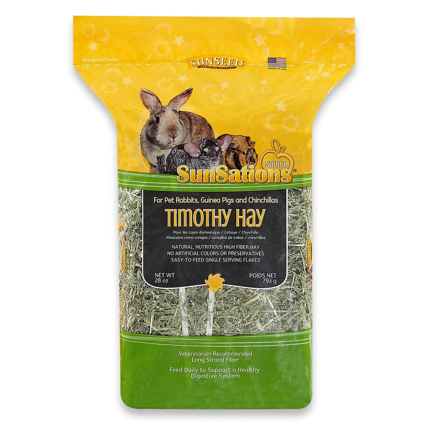 Sunseed® Sunsations™ Natural Timothy Hay for Rabbits Guinea Pigs & Chinchillas 28 Oz