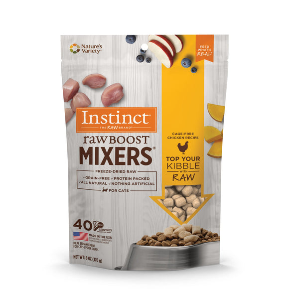 Instinct Freeze Dried Raw Boost Mixers Grain-Free Cage Free Chicken Recipe All Natural Cat Food Topper by Nature s Variety  6 oz. Bag