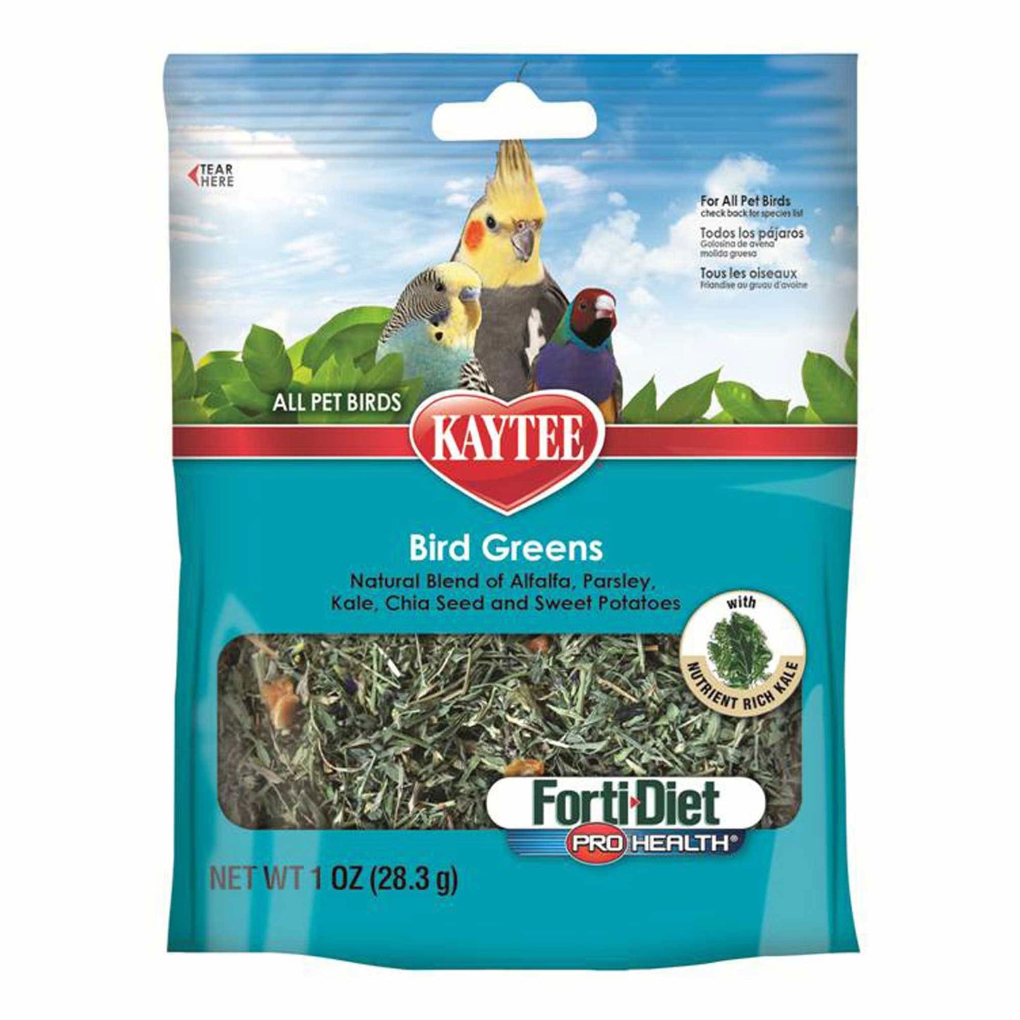 Kaytee Forti-Diet Pro Health Bird Greens Pet Bird Treats 1 Oz