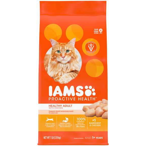 IAMS PROACTIVE HEALTH Healthy Adult Dry Cat Food with Chicken  7 lb. Bag