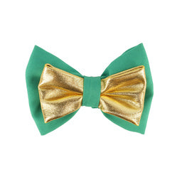 Coastal Accent Metallic Dog Collar Embellishment, Green Bowtie